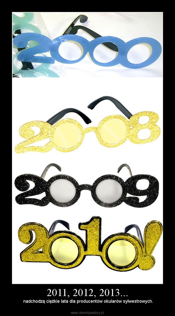 2011, 2012, 2013... –  nadchodzą ciężkie lata dla producentów okularów sylwestrowych. 
