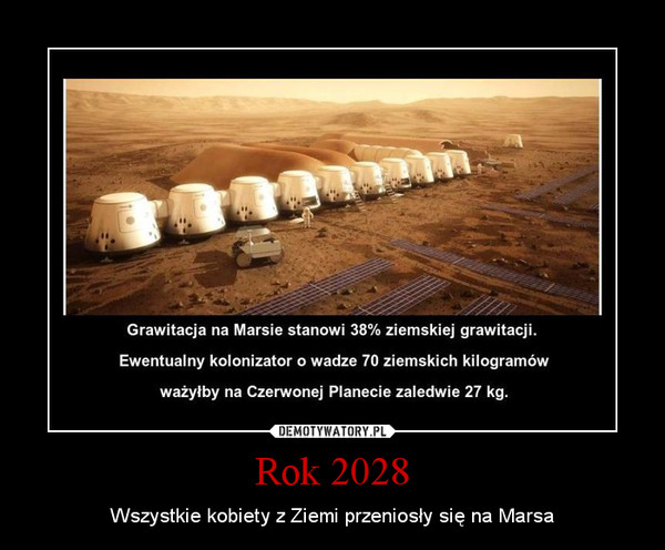 Rok 2028 – Wszystkie kobiety z Ziemi przeniosły się na Marsa 