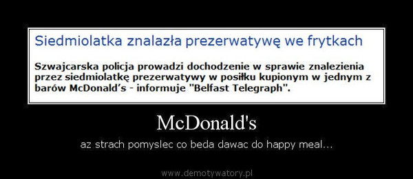 McDonald's – az strach pomyslec co beda dawac do happy meal...  