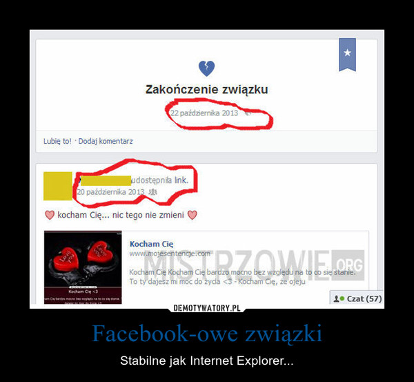Facebook-owe związki – Stabilne jak Internet Explorer... 