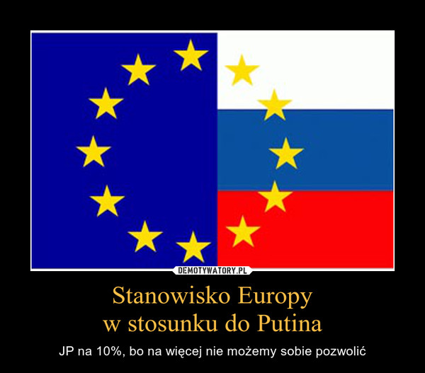 Stanowisko Europyw stosunku do Putina – JP na 10%, bo na więcej nie możemy sobie pozwolić 