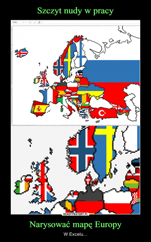 Narysować mapę Europy – W Excelu... 