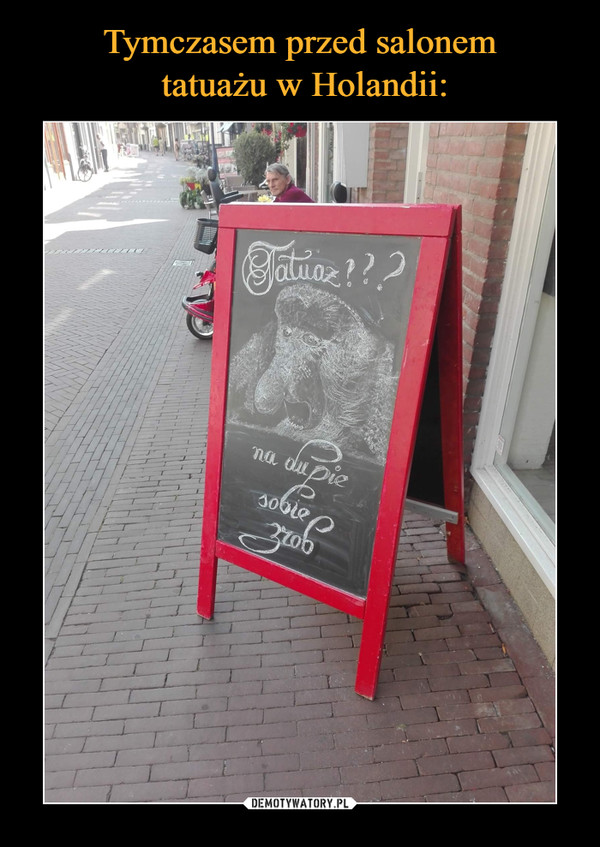 Tymczasem przed salonem
 tatuażu w Holandii: