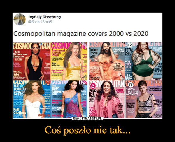 Coś poszło nie tak... –  Cosmopolitan magazine covers 2000 vs 2020