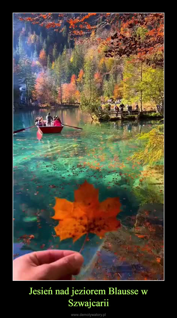Jesień nad jeziorem Blausse w Szwajcarii –  