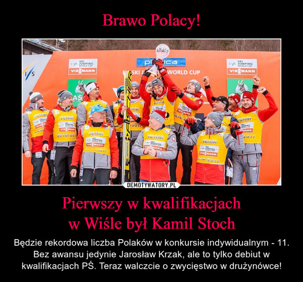 Pierwszy w kwalifikacjachw Wiśle był Kamil Stoch – Będzie rekordowa liczba Polaków w konkursie indywidualnym - 11. Bez awansu jedynie Jarosław Krzak, ale to tylko debiut w kwalifikacjach PŚ. Teraz walczcie o zwycięstwo w drużynówce! 