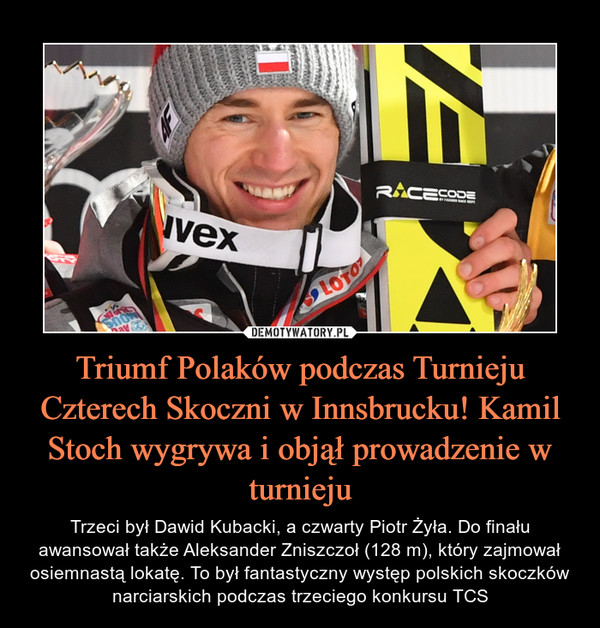 Triumf Polaków podczas Turnieju Czterech Skoczni w Innsbrucku! Kamil Stoch wygrywa i objął prowadzenie w turnieju