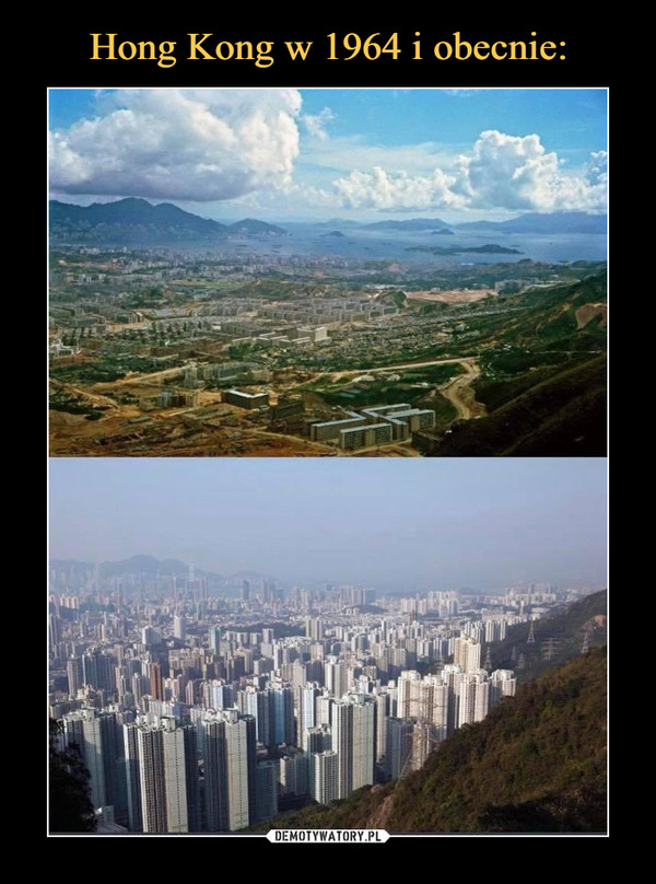 Hong Kong w 1964 i obecnie:
