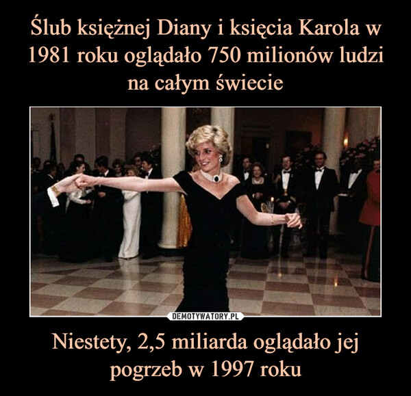 Niestety, 2,5 miliarda oglądało jej pogrzeb w 1997 roku –  