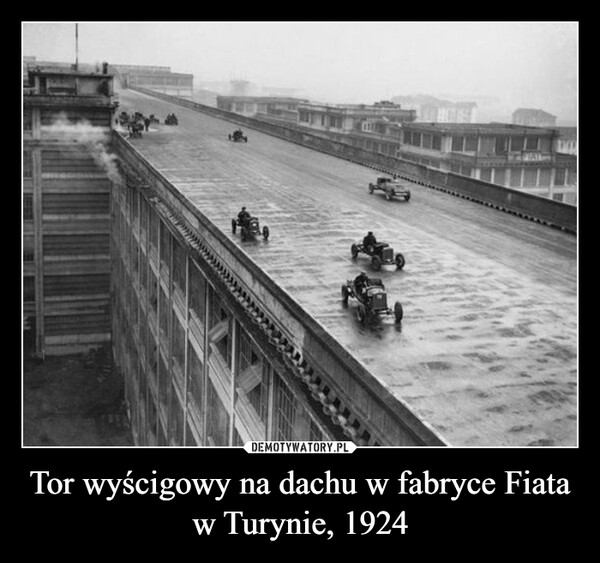 Tor wyścigowy na dachu w fabryce Fiata w Turynie, 1924