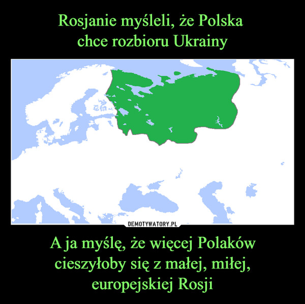 A ja myślę, że więcej Polaków cieszyłoby się z małej, miłej, europejskiej Rosji –  