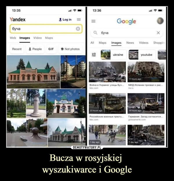 Bucza w rosyjskiej wyszukiwarce i Google –  Google