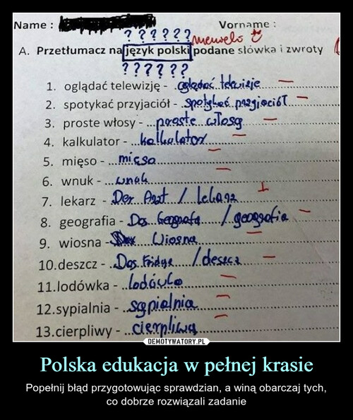 Polska edukacja w pełnej krasie