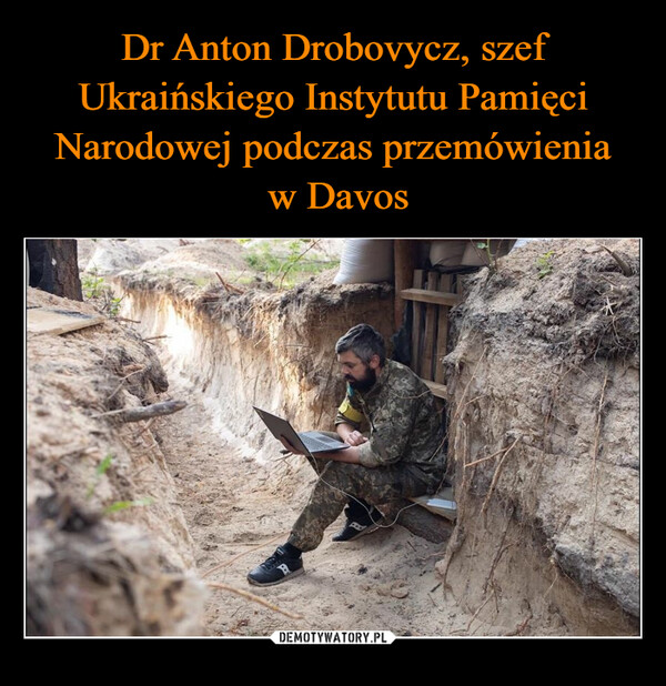 Dr Anton Drobovycz, szef Ukraińskiego Instytutu Pamięci Narodowej podczas przemówienia
 w Davos