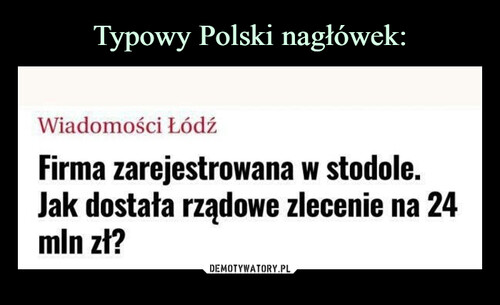 Typowy Polski nagłówek: