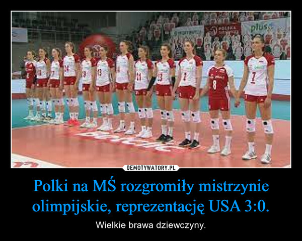 Polki na MŚ rozgromiły mistrzynie olimpijskie, reprezentację USA 3:0. – Wielkie brawa dziewczyny. 