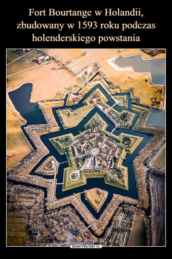 Fort Bourtange w Holandii, zbudowany w 1593 roku podczas holenderskiego powstania