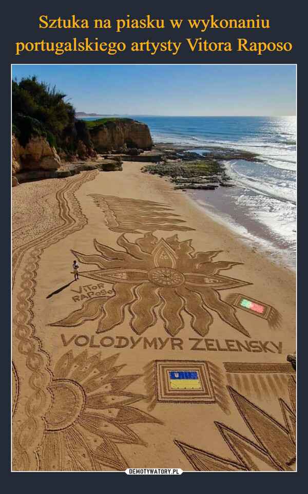Sztuka na piasku w wykonaniu portugalskiego artysty Vitora Raposo